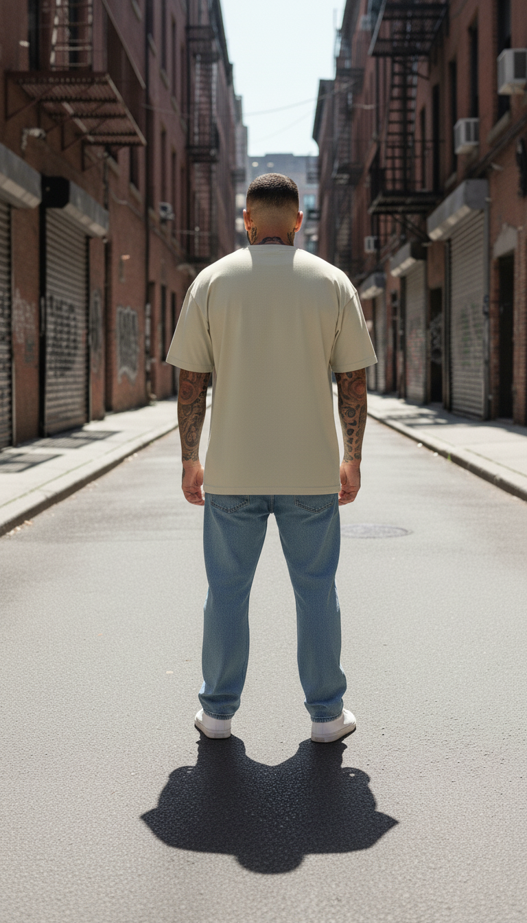 UNISEX BEIGE  LITTLE TWEETY OVERSIZE FIT TSHIRT