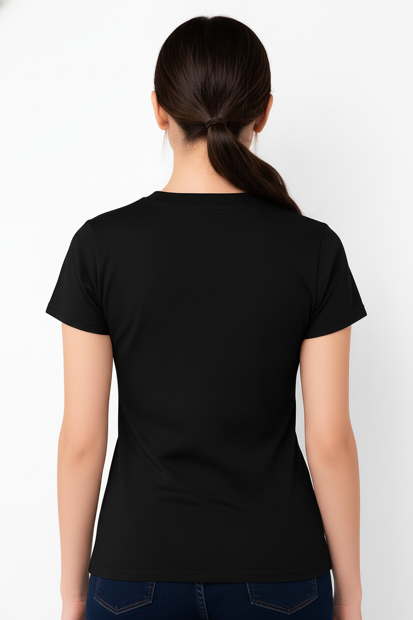 WOMEN'S BLACK LIFE IS BEAUTIFUL REGULAR FIT TSHIRT