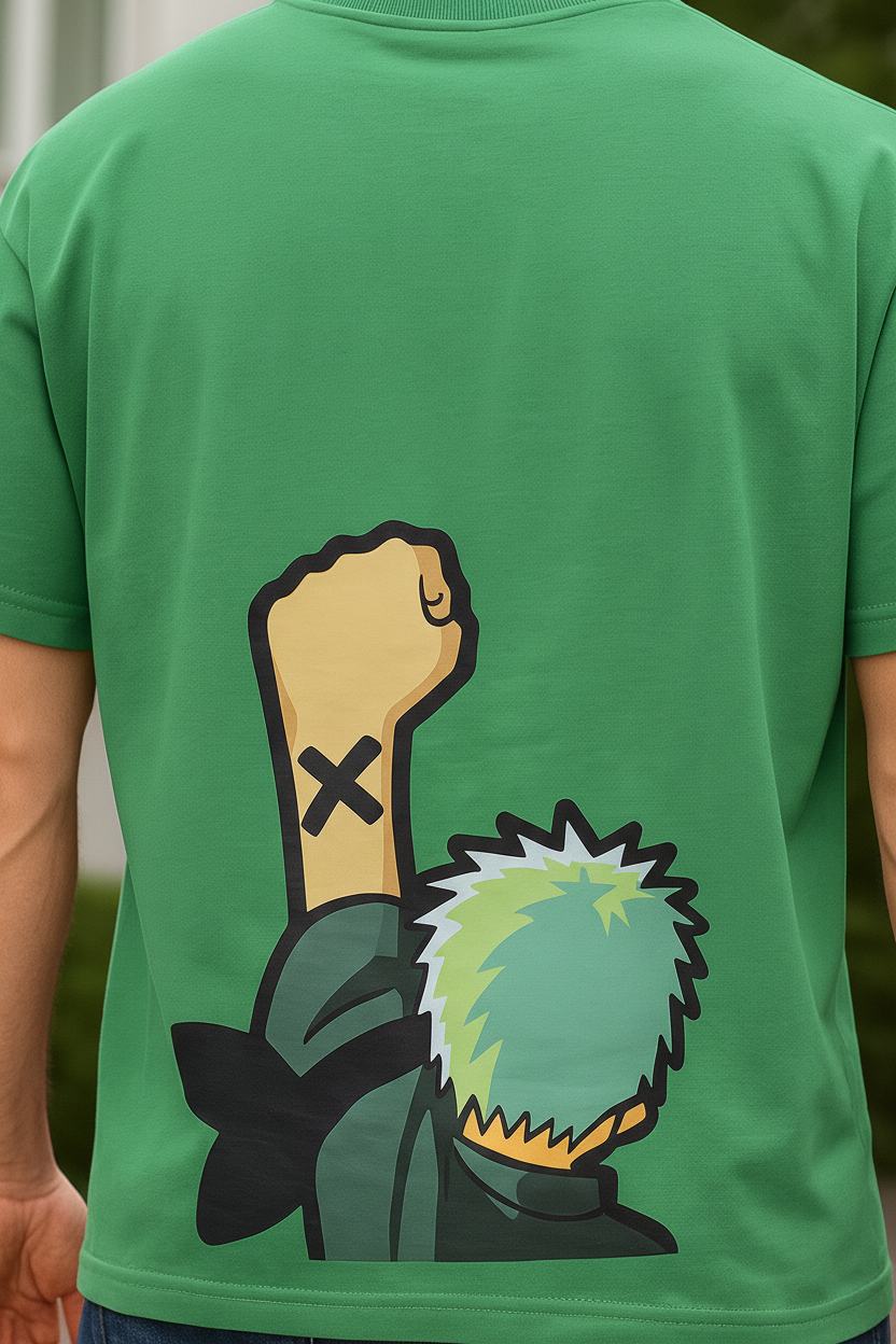 UNISEX GREEN ZORO OVERSIZE FIT TSHIRT