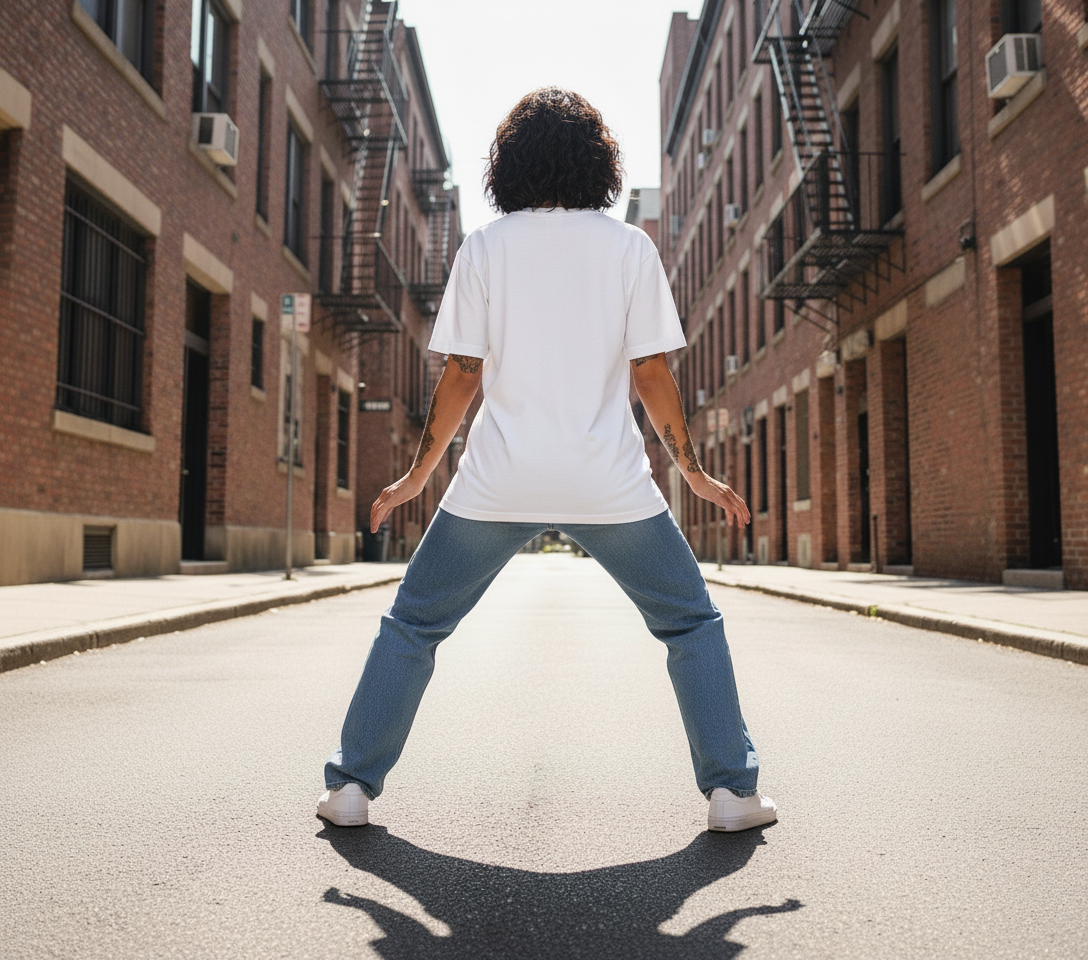 WOMEN'S WHITE BLUE BUBBLES REGULAR FIT TSHIRT