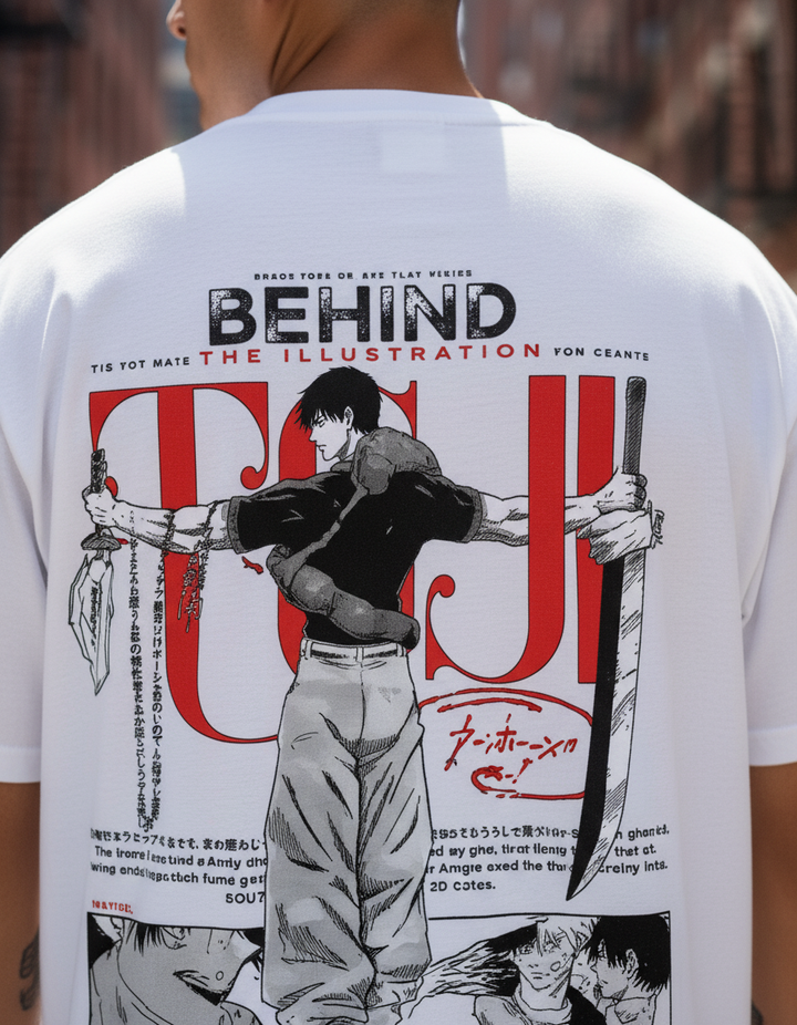 UNISEX WHITE TOJI FUSHIGURO OVERSIZE FIT TSHIRT