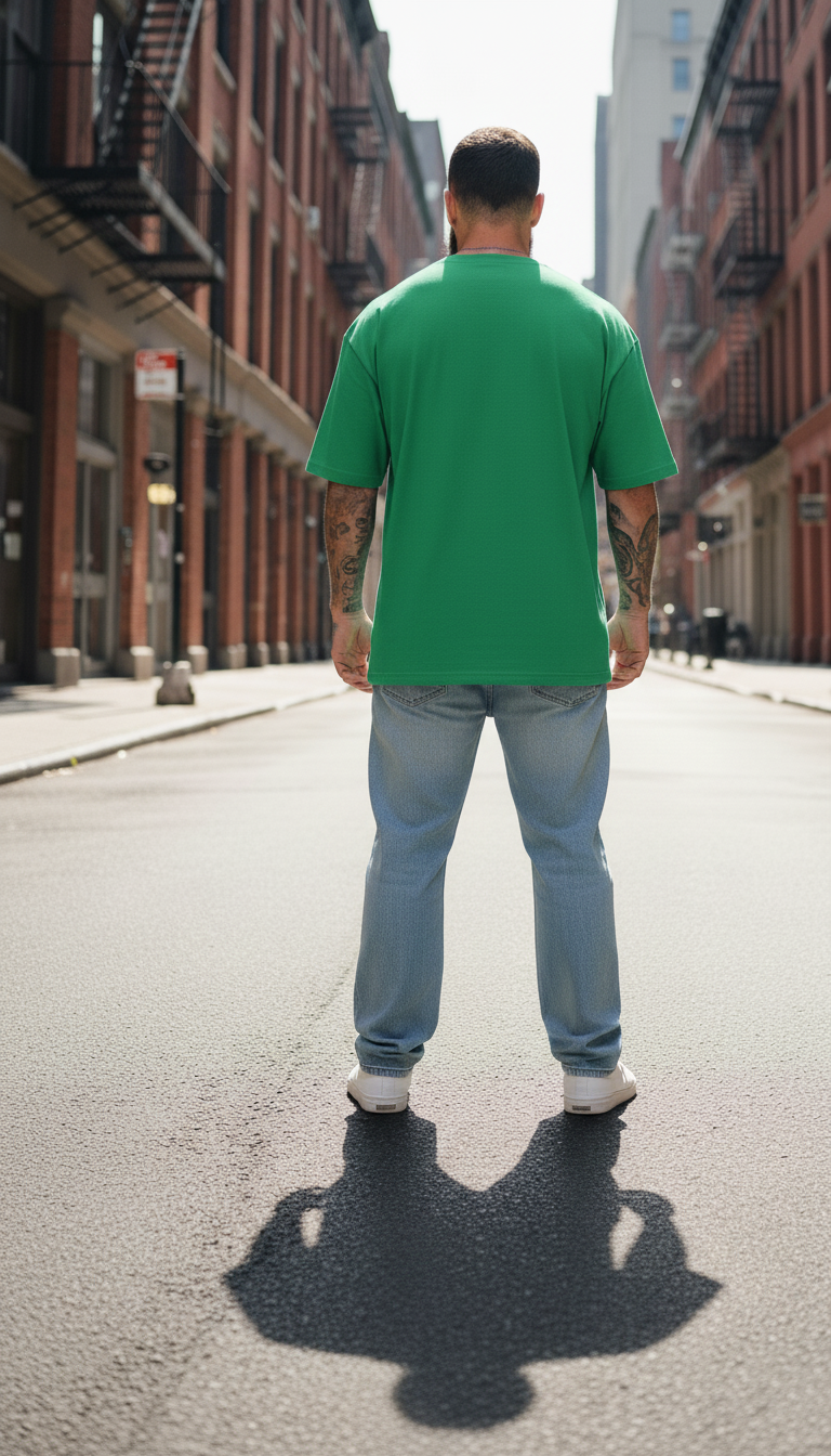 UNISEX GREEN KUR00 AND KENMA OVERSIZE FIT TSHIRT