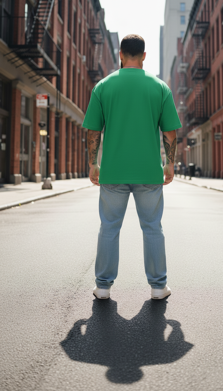 UNISEX GREEN KUR00 AND KENMA OVERSIZE FIT TSHIRT