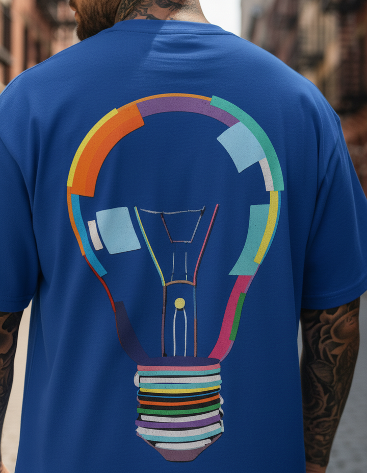 UNISEX BLUE CRIMSON BULB OVERSIZE FIT TSHIRT