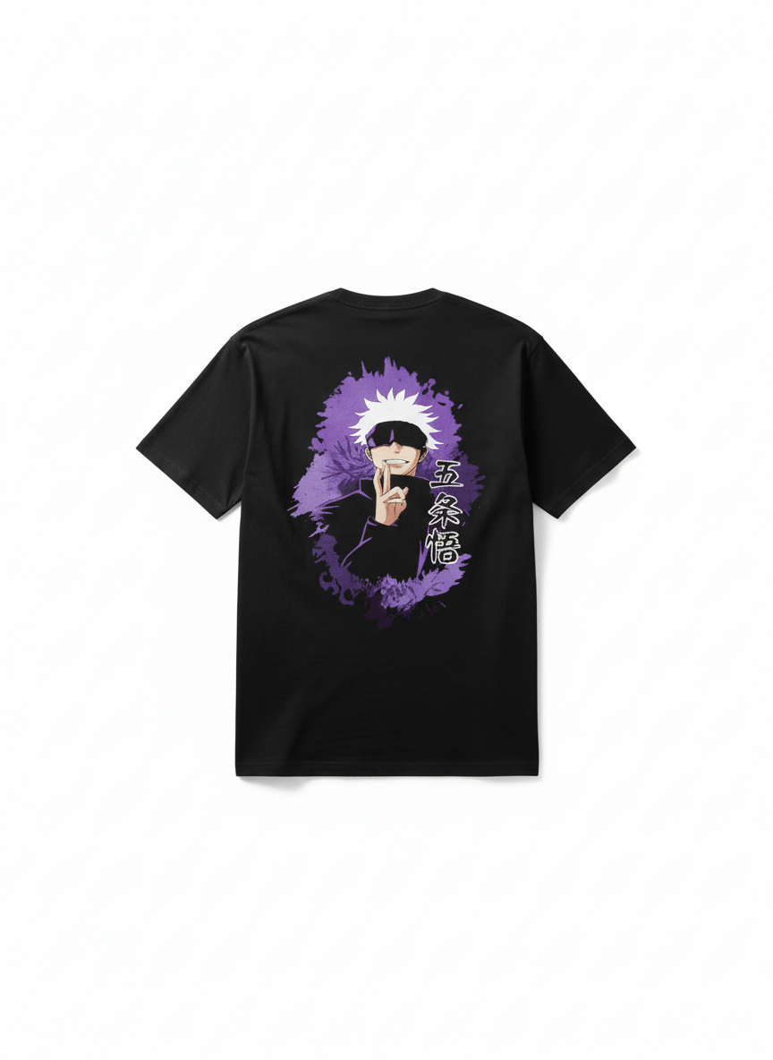 UNISEX BLACK GOJO SATORU - PURPLE HOLLOW OVERSIZE FIT TSHIRT