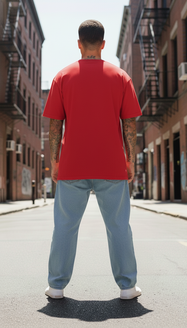 UNISEX RED TURBO GRANNY OVERSIZE FIT TSHIRT