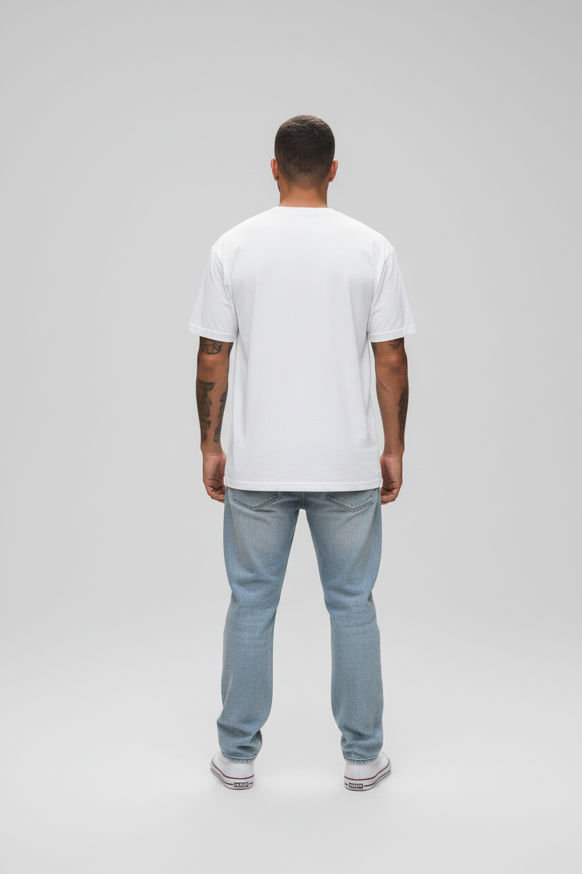 UNISEX WHITE I AM BLACK OVERSIZE FIT TSHIRT