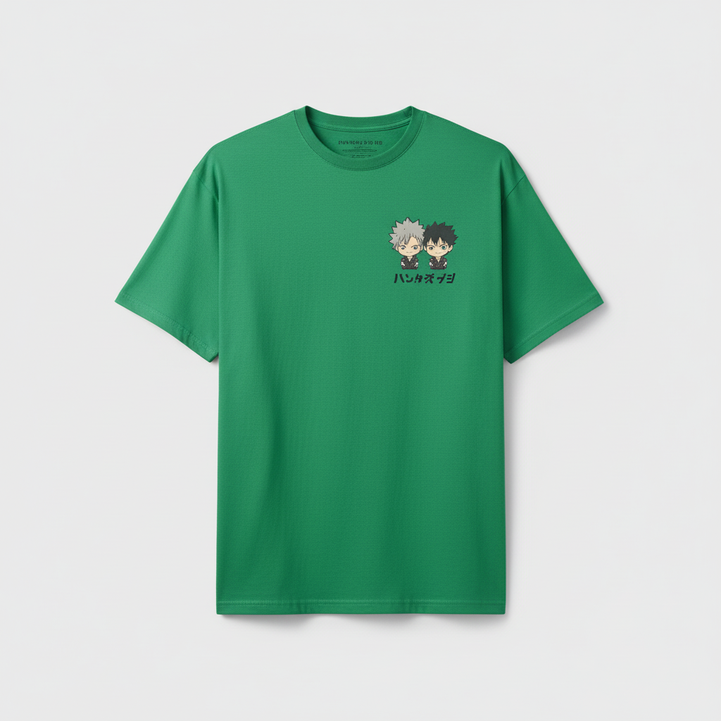 UNISEX GREEN BOKUTO AND AKAASHI OVERSIZE FIT TSHRT