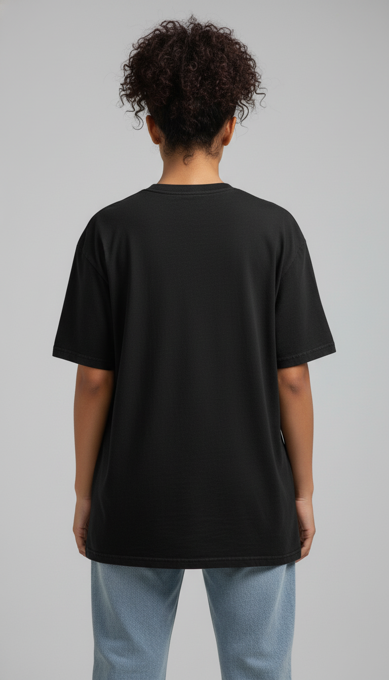 WOMEN'S BLACK THE RED MOON REGULAR FIT TSHIRT