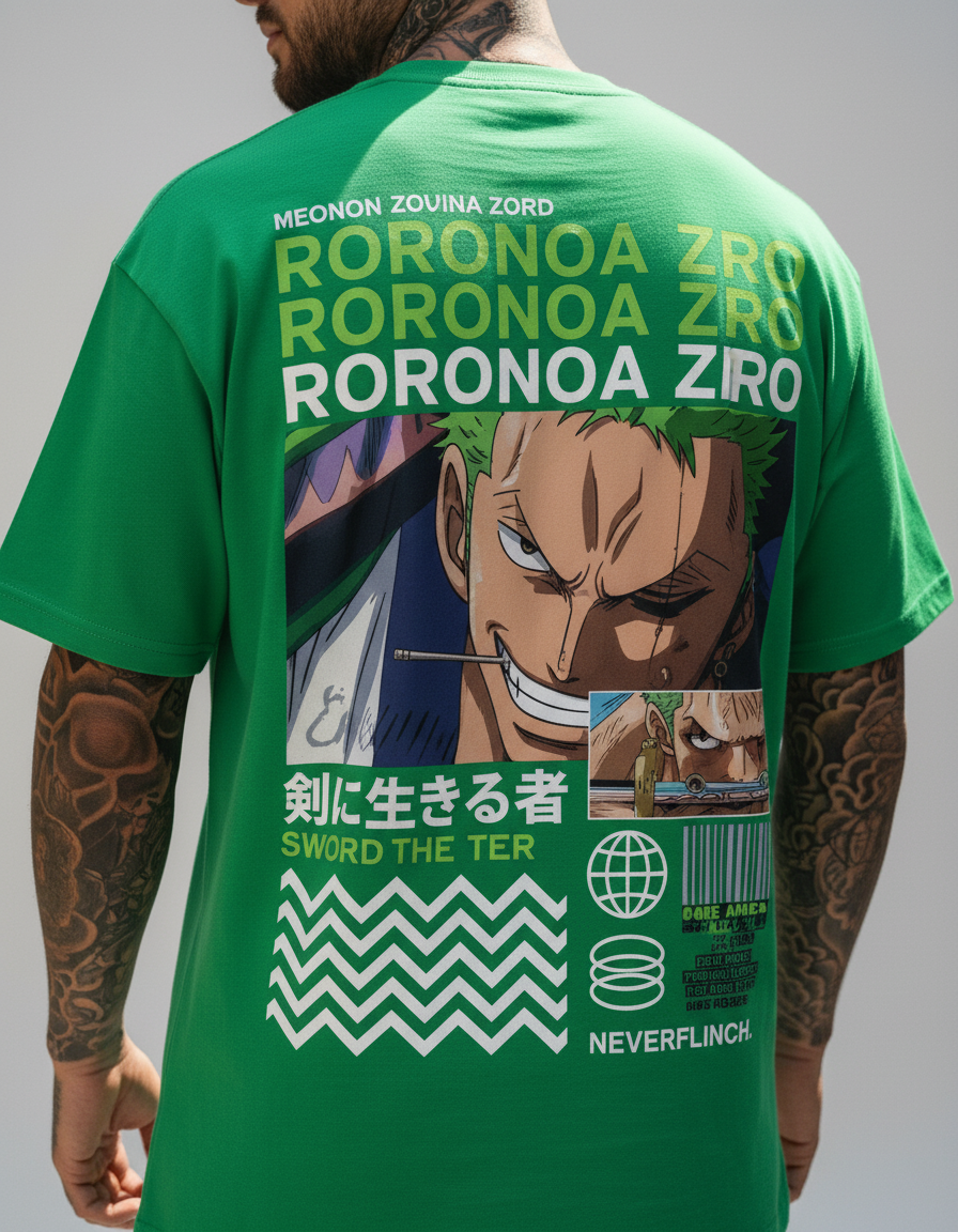 UNISEX GREEN RORONOA ZORO OVERSIZE FIT TSHIRT