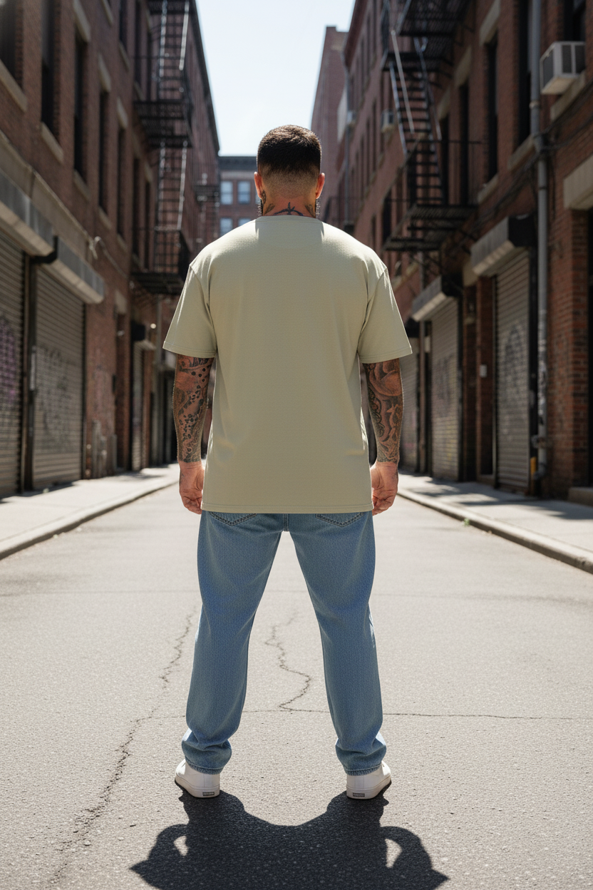 UNISEX BEIGE  PORTGAS D. ACE - DEAD OR ALIVE WANTED POSTER OVERSIZE FIT TSHIRT