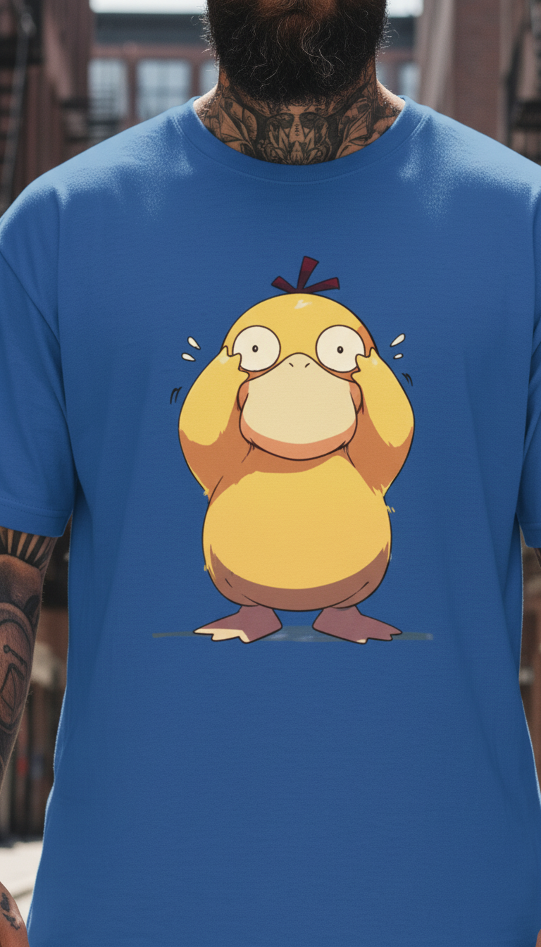 UNISEX BLUE PSYDUCK OVERSIZE FIT TSHIRT