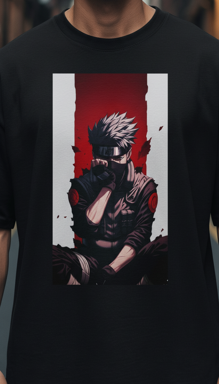 UNISEX BLACK KAKASHI HATAKE OVERSIZE FIT TSHIRT