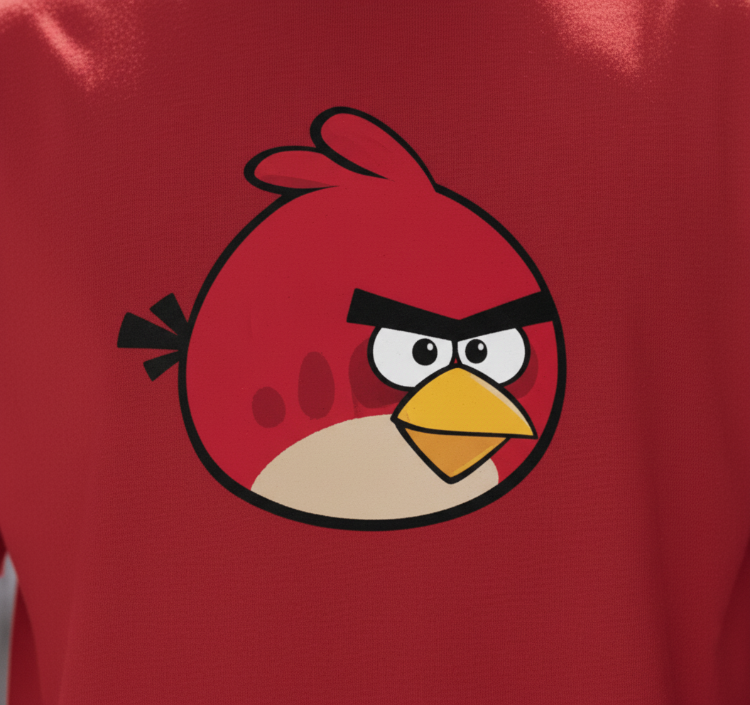UNISEX RED ANGRY BIRD OVERSIZE FIT TSHIRT
