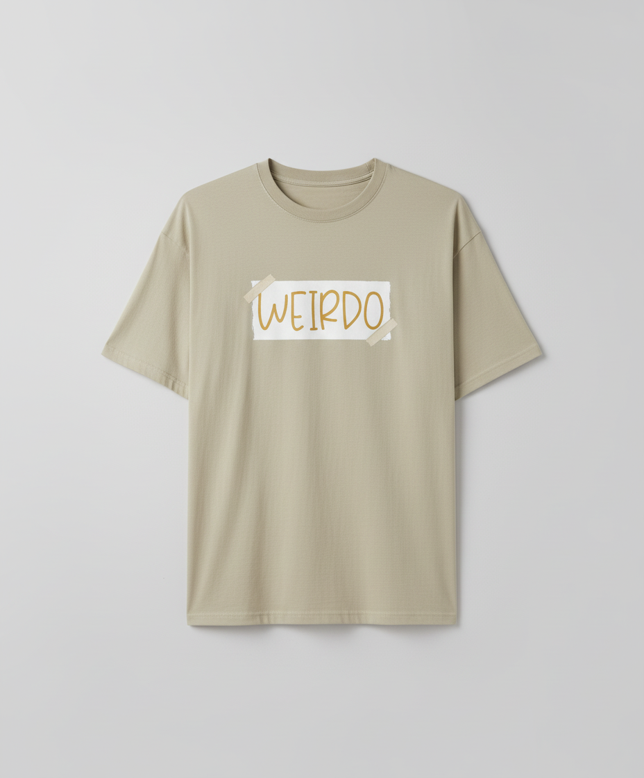 UNISEX BEIGE  WEIRDO OVERSIZE FIT TSHIRT