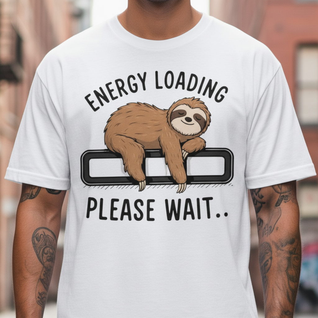 UNISEX WHITE ENERGY LOADING OVERSIZE FIT TSHIRT