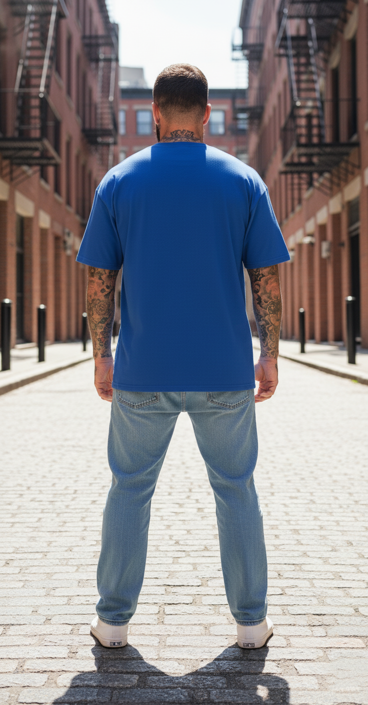 UNISEX ROYAL BLUE CHILL SHINCHAN OVERSIZE FIT TSHIRT