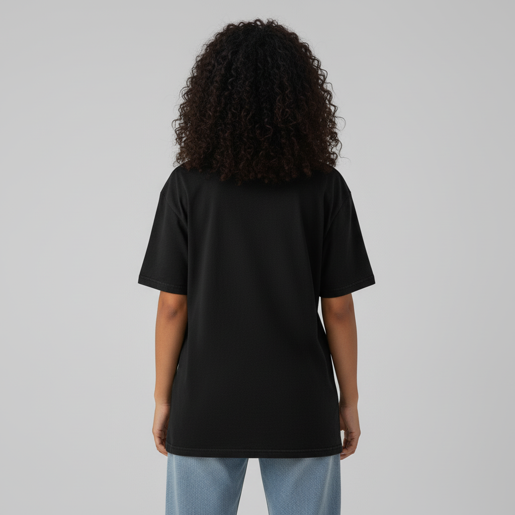 WOMEN'S BLACK BE YOURSELF REGULAR FIT TSHIRT