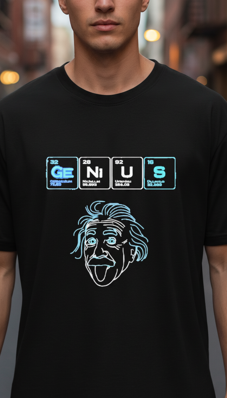 UNISEX BLACK GENIUS OVESIZE FIT TSHIRT