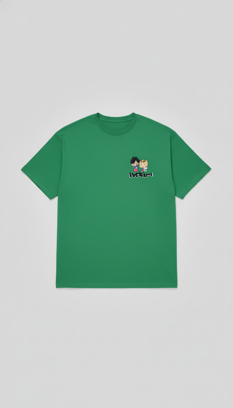 UNISEX GREEN KUR00 AND KENMA OVERSIZE FIT TSHIRT