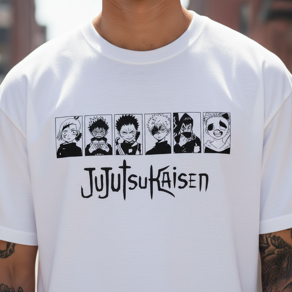 UNISEX WHITE JUJUTSU KAISE OVERSIZE FIT TSHIRT