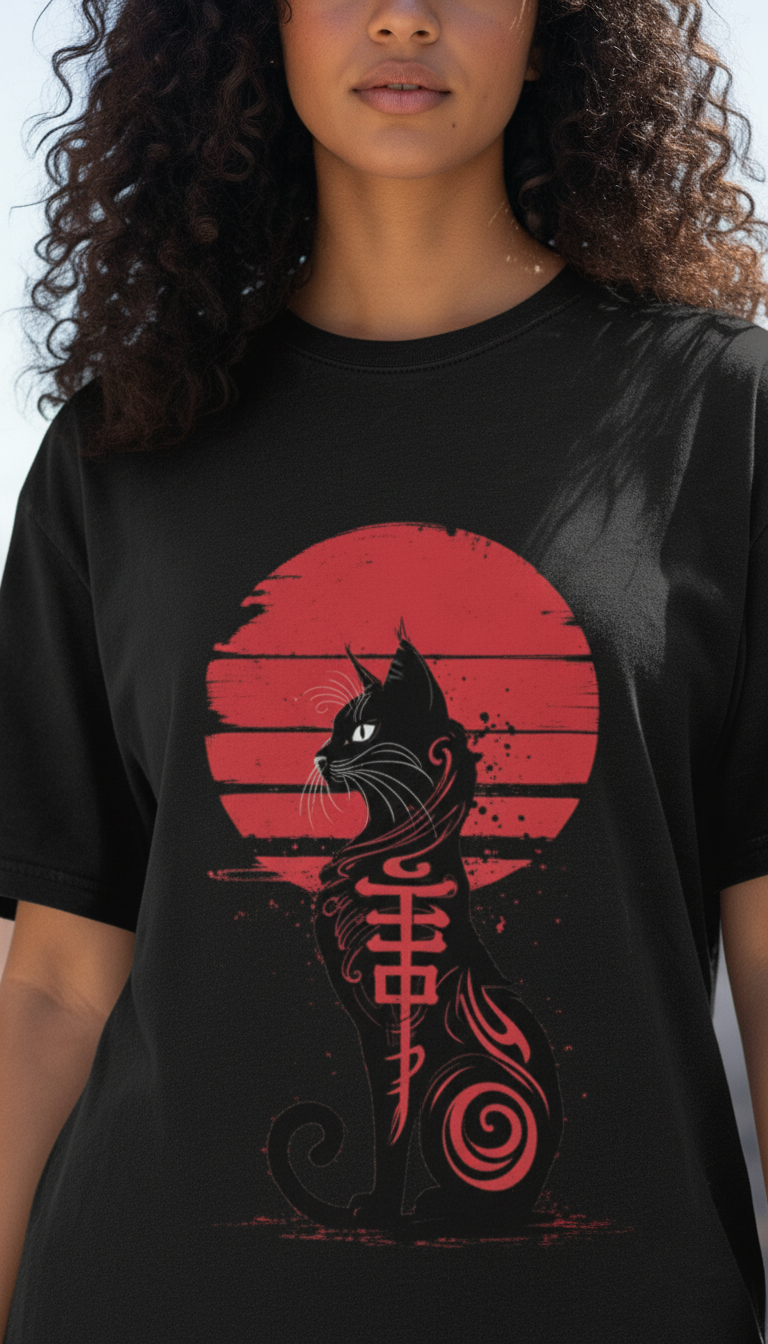 WOMEN'S BLACK THE CRIMSON FEELINE RGULAR FIT TSHIRT