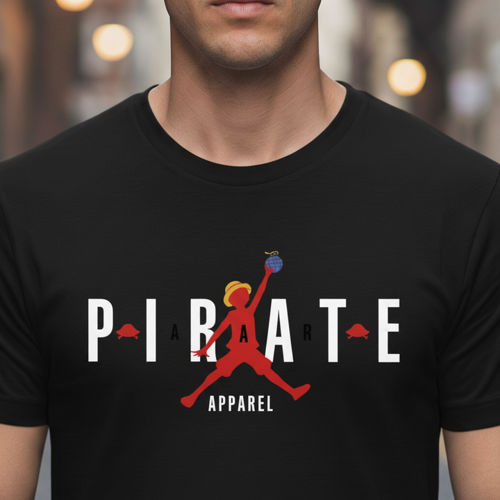 UNISEX BLACK MUGIWARA PIRATE REGULAR FIT TSHIRT