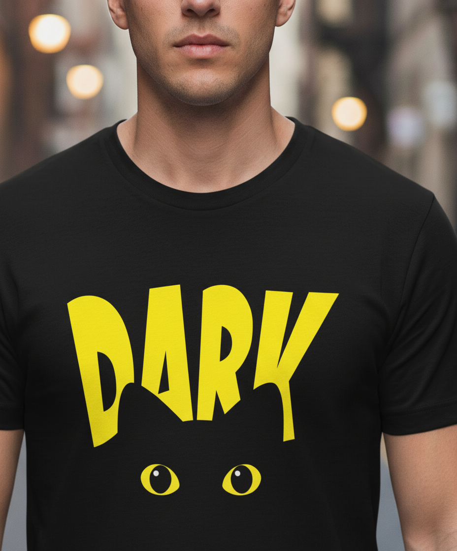 UNISEX BLACK DARK EYES REGULAR FIT TSHIRT