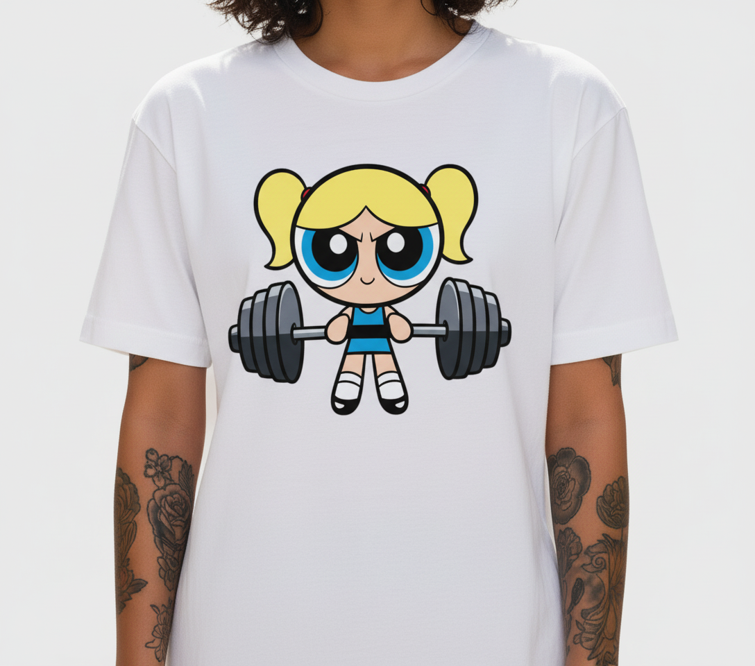 WOMEN'S WHITE BLUE BUBBLES REGULAR FIT TSHIRT