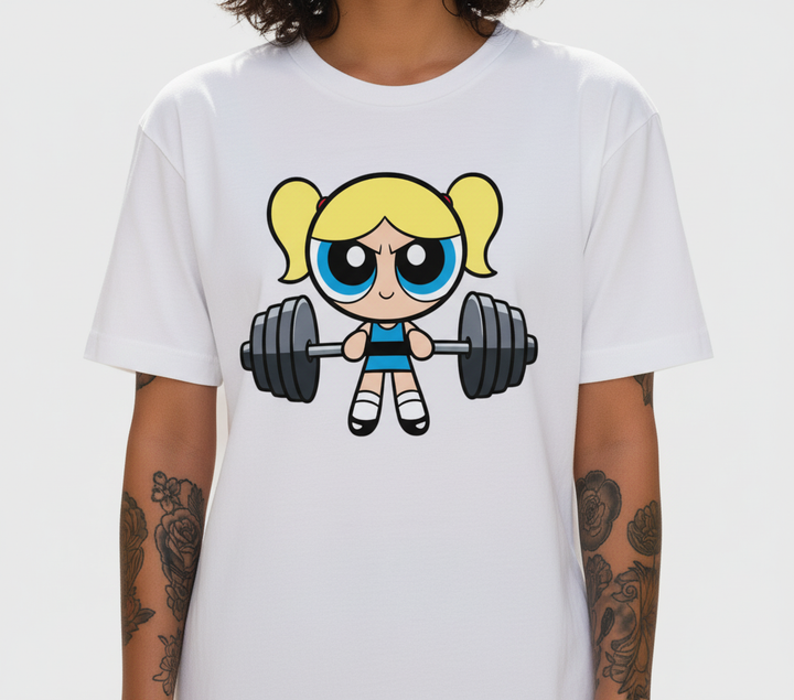 WOMEN'S WHITE BLUE BUBBLES REGULAR FIT TSHIRT