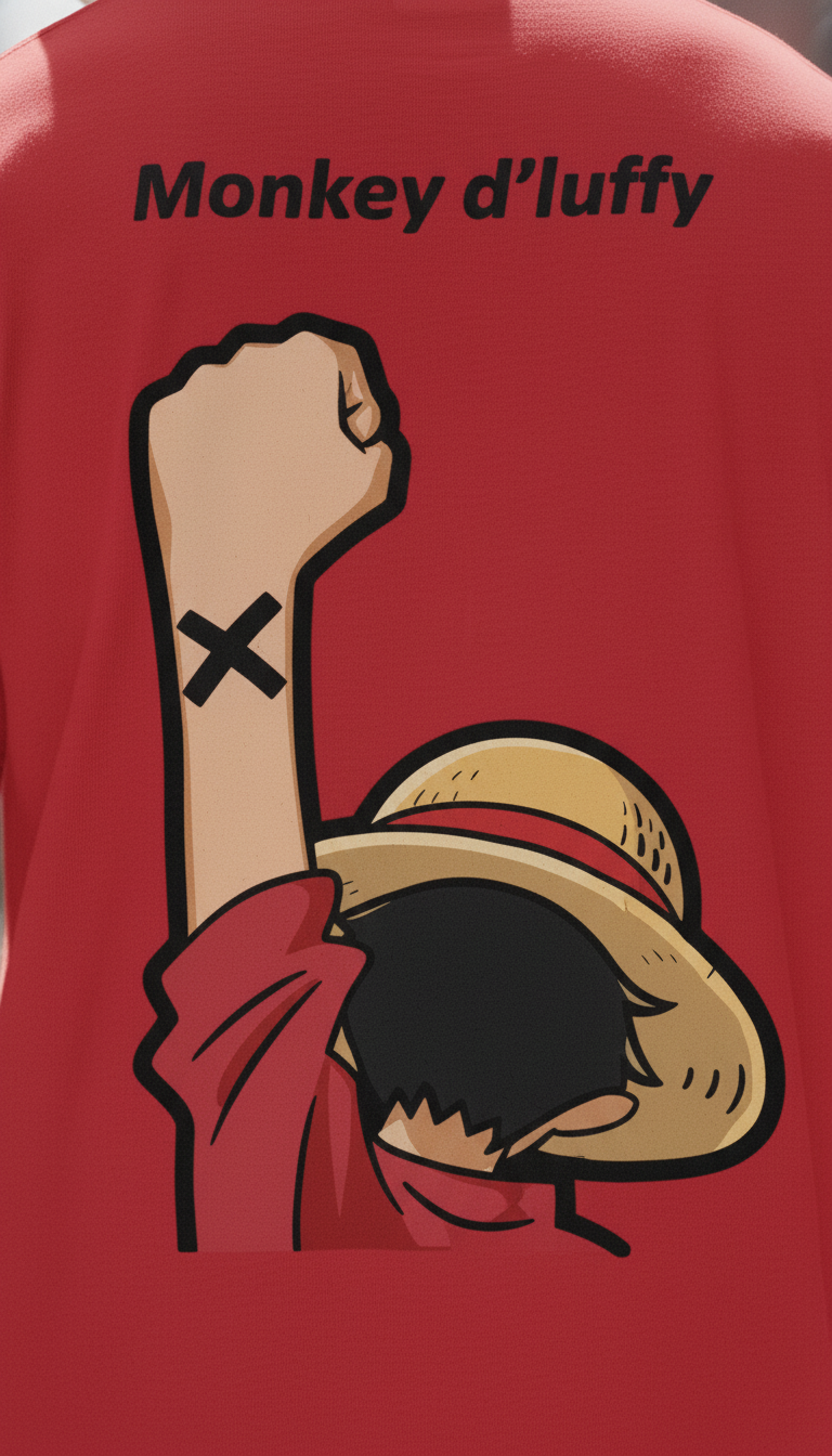 UNISEX RED MONKEY D. LUFFY OVERSIZE FIT TSHIRT