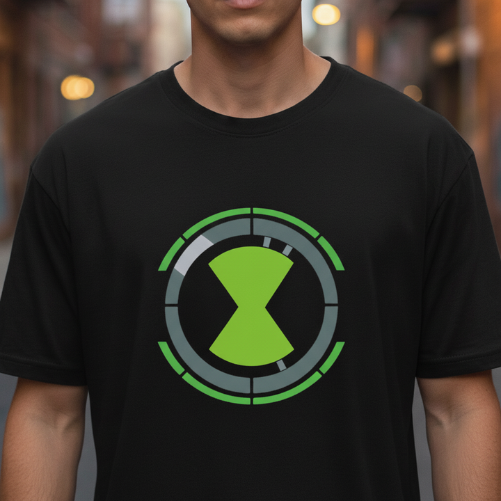 UNISEX BLACK BEN 10 - OMNITRIX OVERSIZE FIT TSHIRT