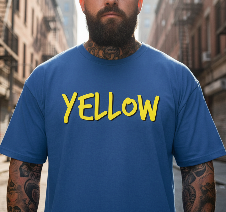 UNISEX BLUE I AM YELLOW OVERSIZE FIT TSHIRT