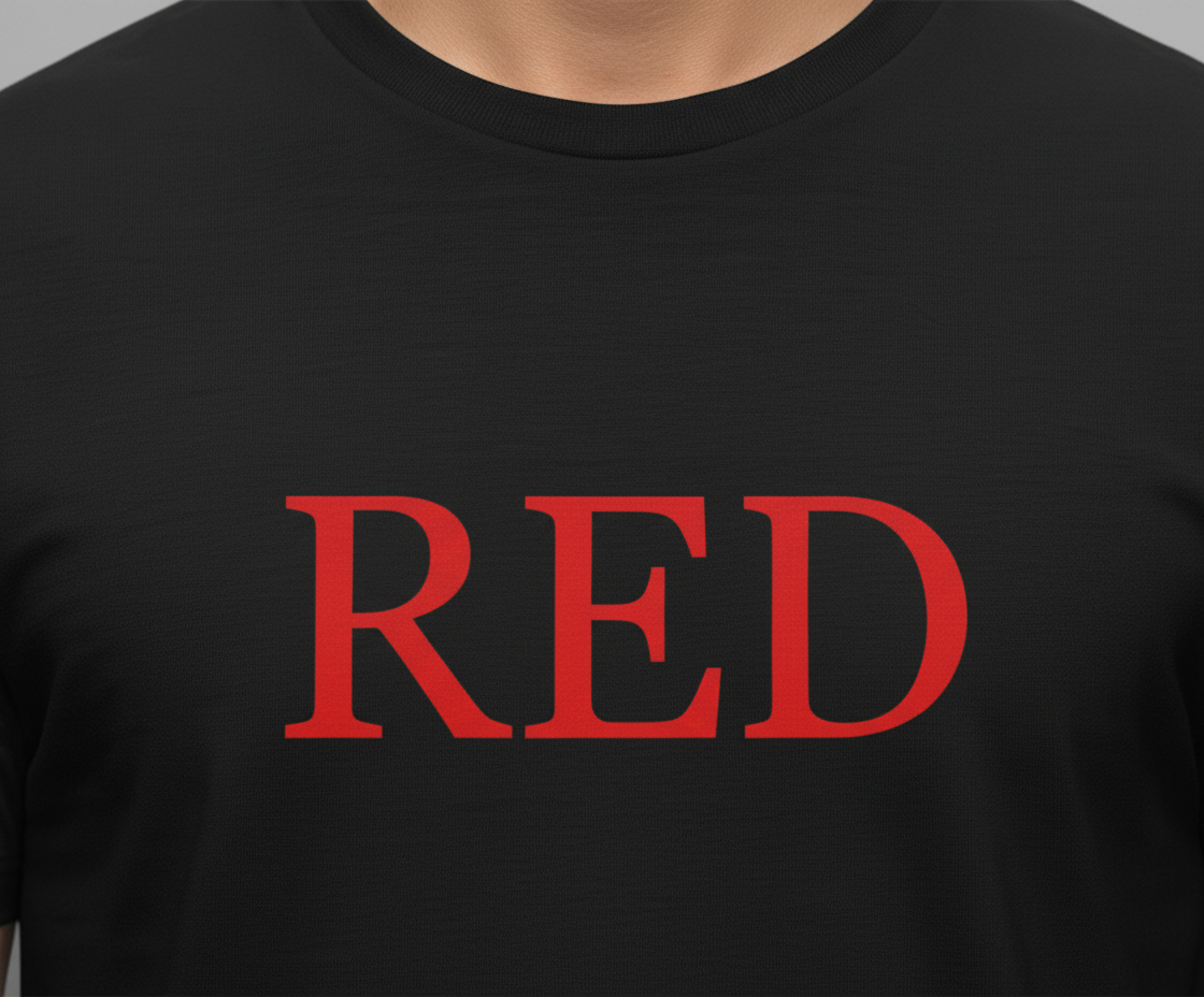 UNISEX BLACK I AM RED REGULAR FIT TSHIRT