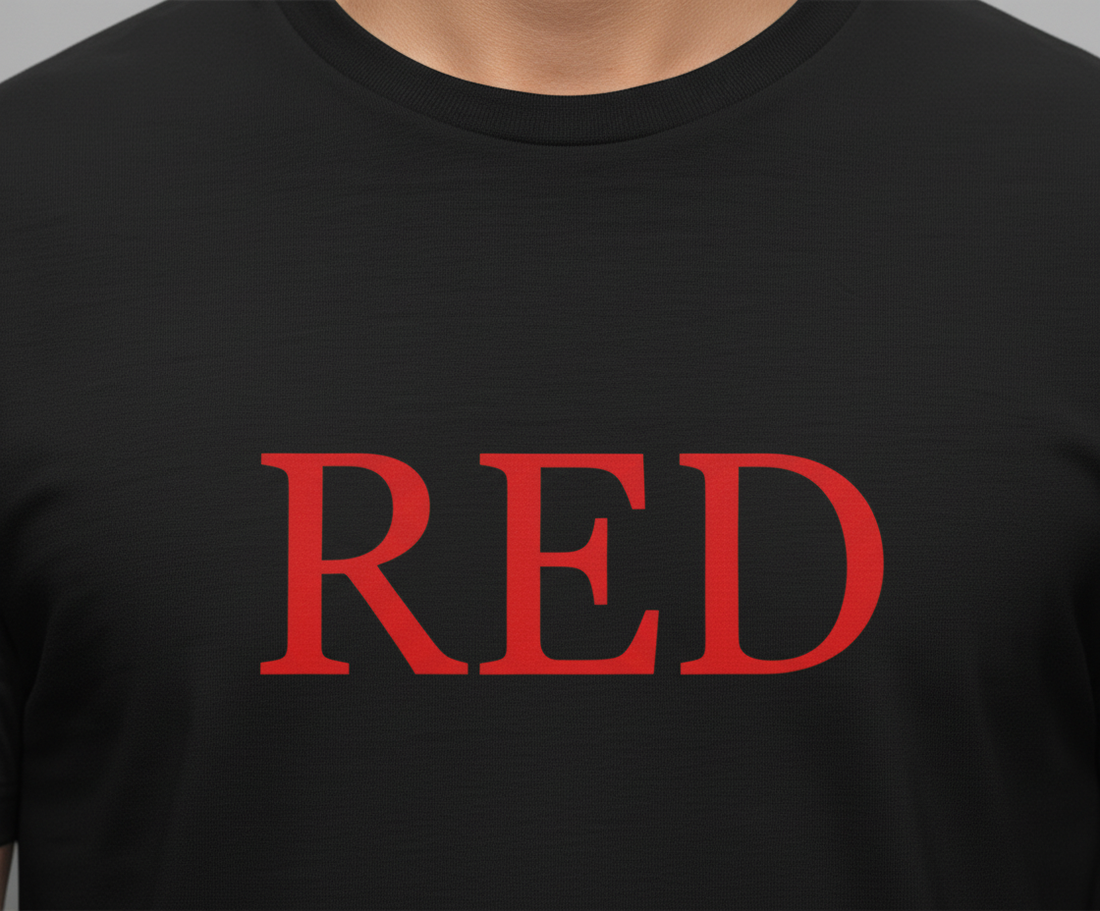 UNISEX BLACK I AM RED REGULAR FIT TSHIRT