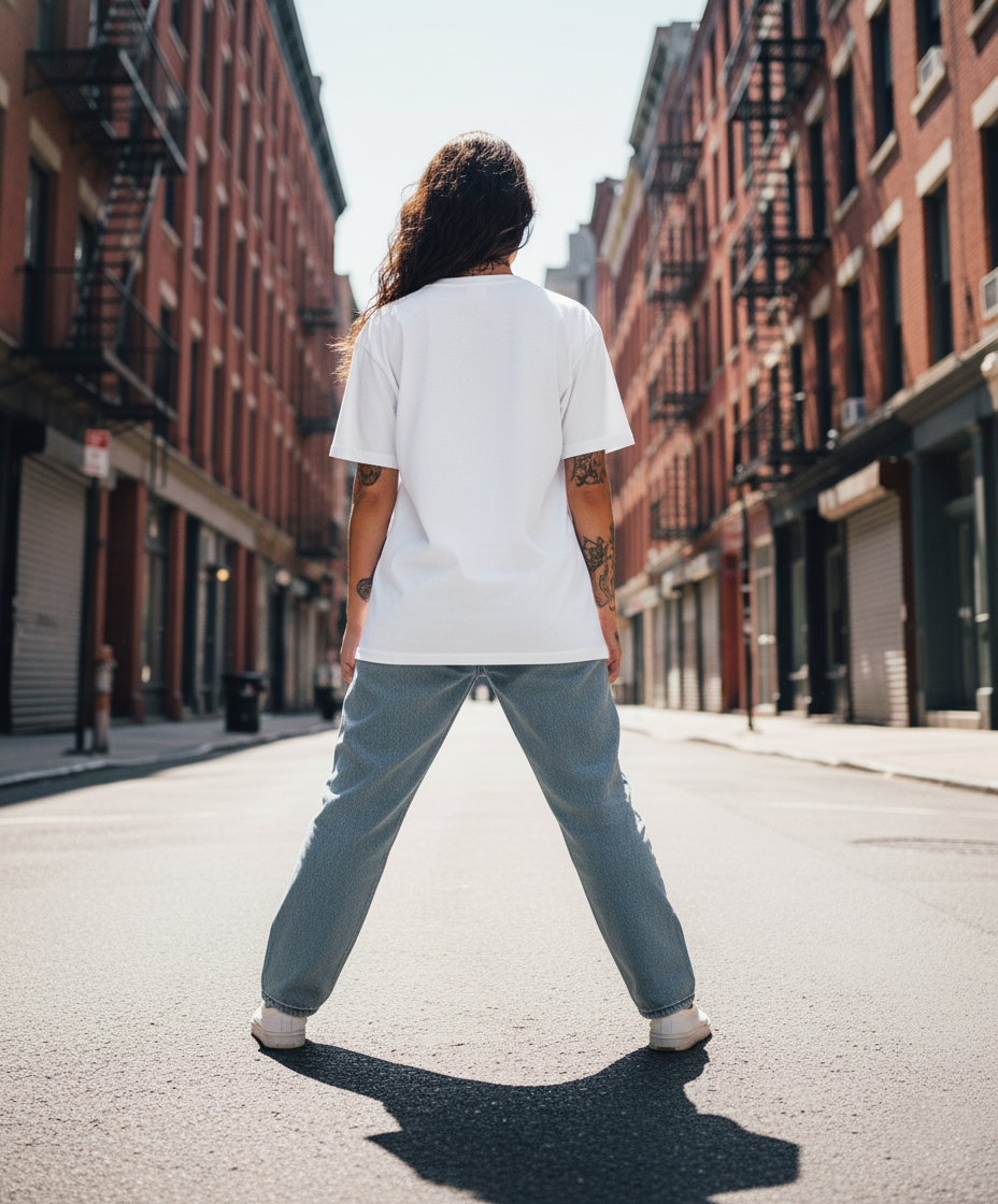 WOMEN'S WHITE FLAWLESS AND FEARLESS REGULAR FIT TSHIRT