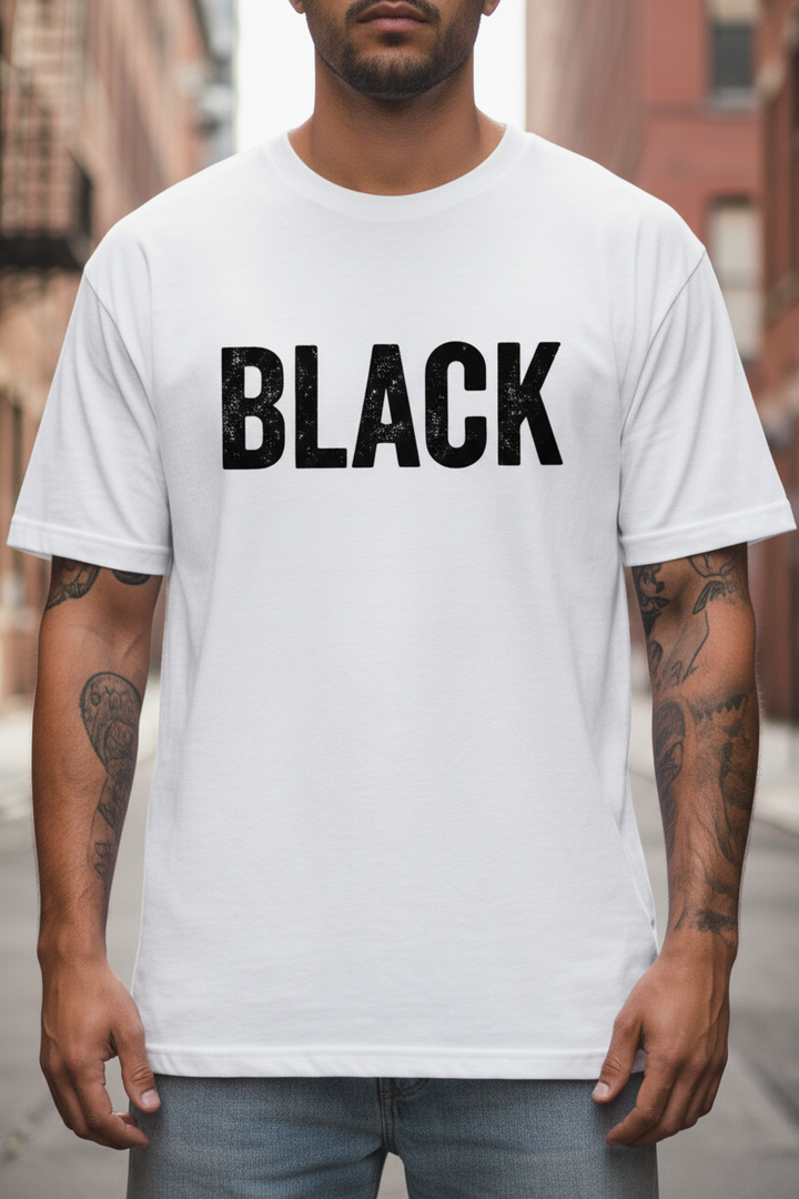 UNISEX WHITE I AM BLACK OVERSIZE FIT TSHIRT