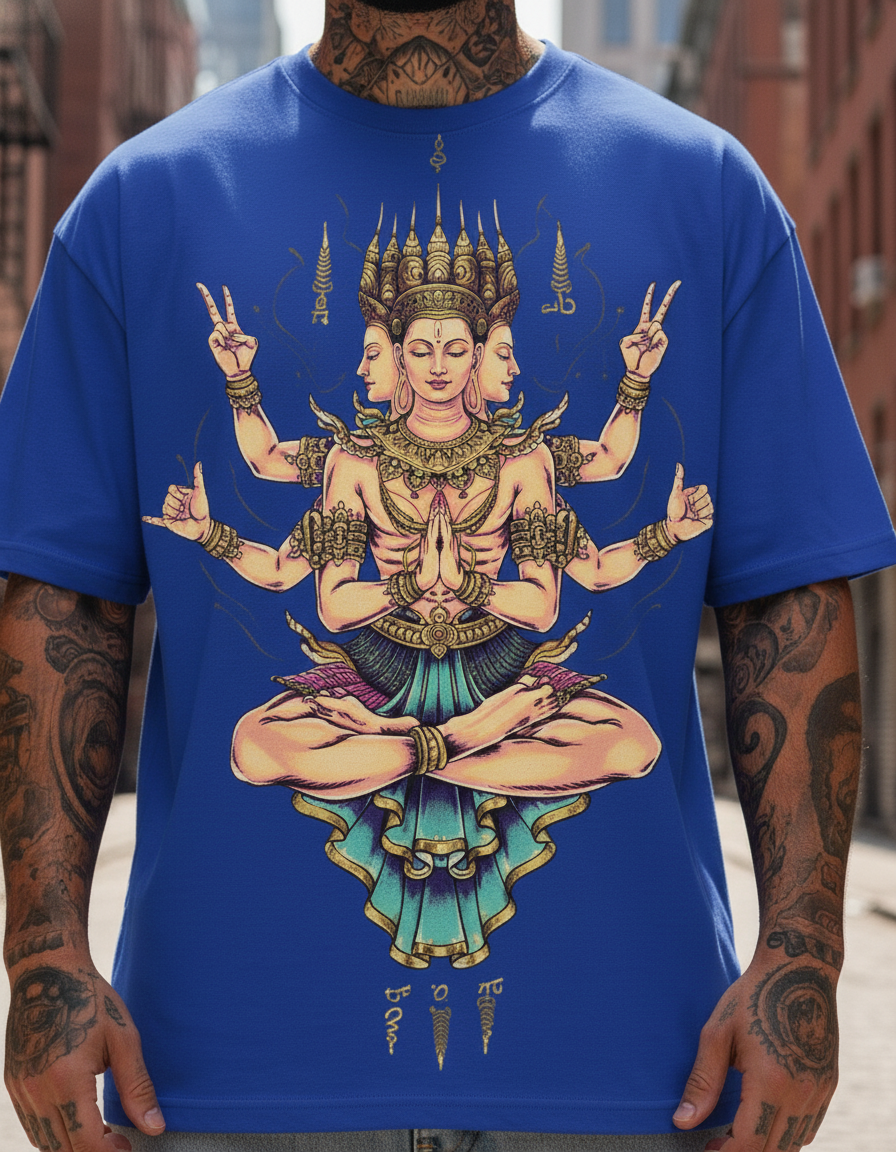 UNISEX BLUE CHAKR FORCE OVERSIZE FIT TSHIRT