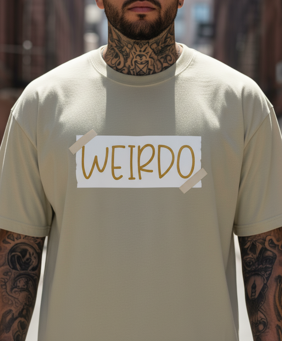 UNISEX BEIGE  WEIRDO OVERSIZE FIT TSHIRT